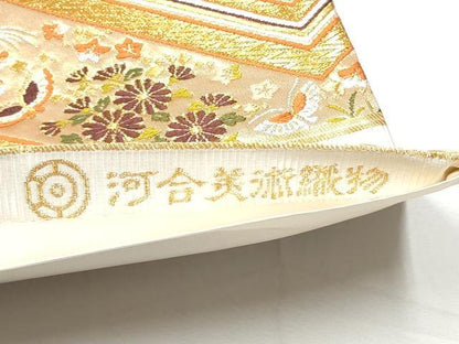 平和屋着物●西陣　河合美術織物謹製　六通柄袋帯　唐織　藤の木錦　正絹　逸品　CABE8481hy