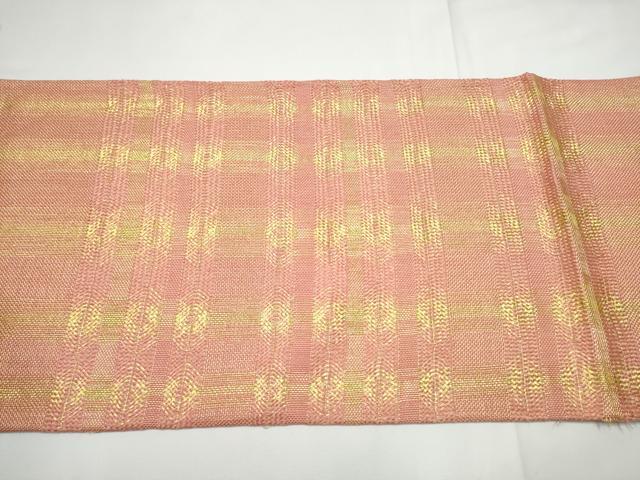平和屋着物●太鼓柄袋帯　組織　横段文　金糸　正絹　逸品　CABE8486hy