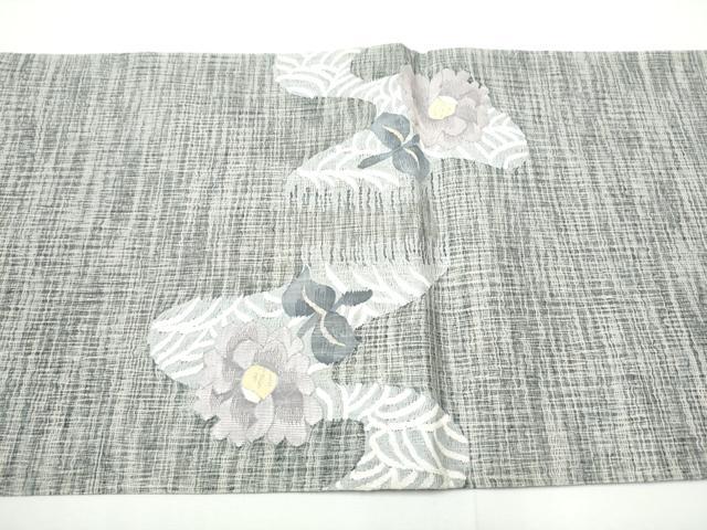平和屋着物▽太鼓柄袋帯 スリーシーズン 春夏秋 すくい織 流水花