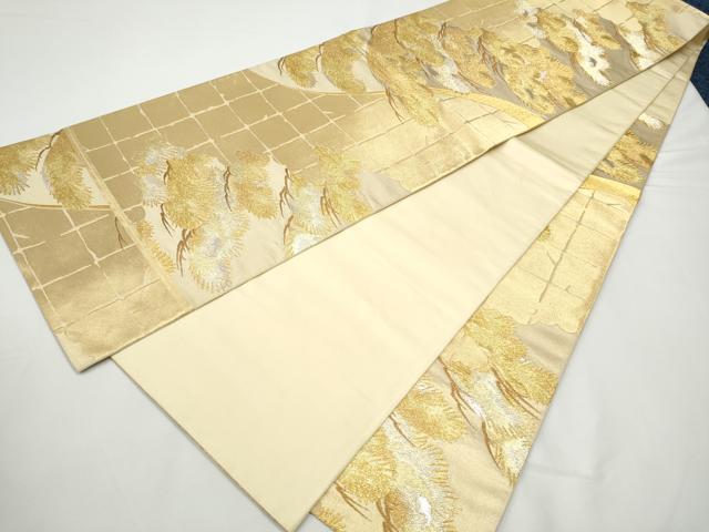 平和屋着物●西陣　川島織物　六通柄　本袋帯　松文　金銀糸　正絹　逸品　CABE8505hy