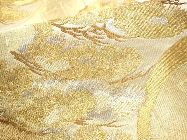 平和屋着物●西陣　川島織物　六通柄　本袋帯　松文　金銀糸　正絹　逸品　CABE8505hy