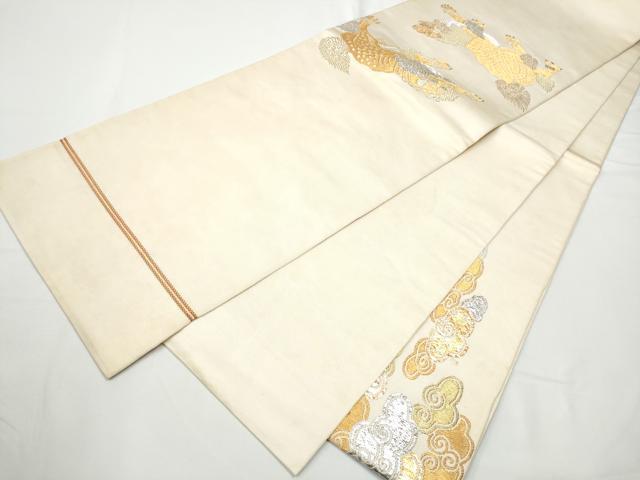 平和屋着物●龍村美術織物　たつむら　六通柄　本袋帯　咆哮獅子錦　金銀糸　正絹　逸品　CABE8507hy
