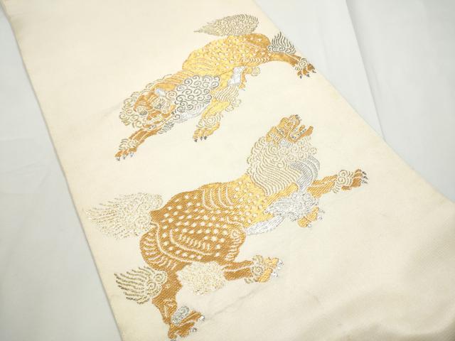 平和屋着物●龍村美術織物　たつむら　六通柄　本袋帯　咆哮獅子錦　金銀糸　正絹　逸品　CABE8507hy