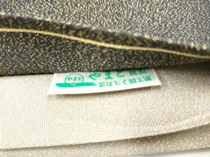平和屋着物●両面　太鼓柄袋帯　すくい織　葡萄蔦の葉文　金糸　やまと誂製　正絹　逸品　CABE8513hy