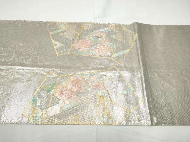 平和屋着物●西陣　川島織物　六通柄　本袋帯　螺鈿箔　舞花文　金彩　正絹　逸品　CABE8531hy