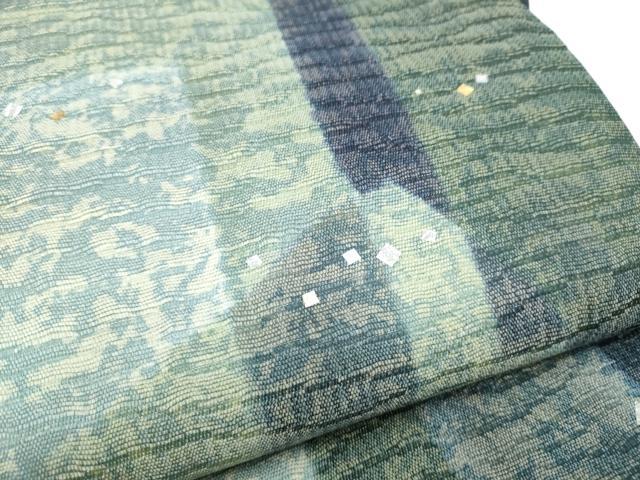 平和屋着物▽金彩友禅作家 金彩の魔術師 堀省平 金煌織 全通柄袋帯 スリーシーズン 春夏秋 霞色紙重ね文 金銀彩 正絹 逸品 CABE8533hy