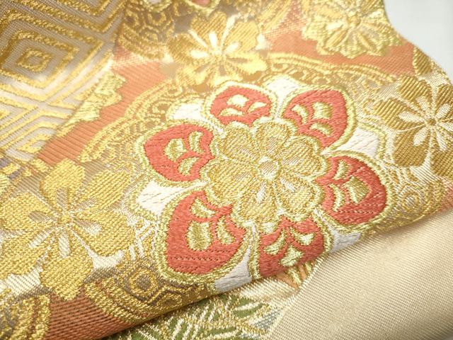 平和屋着物●西陣　川島織物　六通柄　本袋帯　唐織　切嵌宝尽くし花文　金銀糸　正絹　逸品　CABE8534hy 平和屋着物○西陣 川島織物 六通柄 本袋帯 唐織 切嵌宝尽くし花文 金