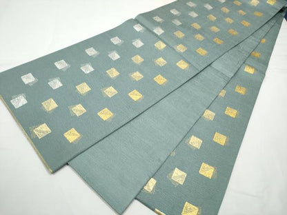 平和屋着物●全通柄袋帯　色紙重ね文　金銀糸　上代25万　正絹　逸品　CABE8544hy