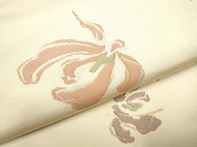 平和屋着物●西陣　川島織物　六通柄　本袋帯　舞花文　金糸　正絹　逸品　CABE8547hy