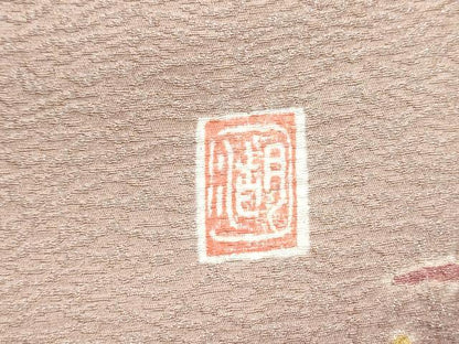 平和屋着物●十日町 名門 滝泰謹製 中国三大刺繍 相良刺繍 太鼓柄袋帯 襲ね絞り おぼろ染め 流水舞花文 金糸 正絹 逸品 CABE8549hy