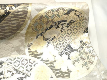 平和屋着物●太鼓柄袋帯　花丸文　金銀彩　正絹　逸品　CABE8554hy