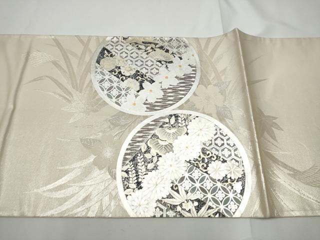 平和屋着物●太鼓柄袋帯　花丸文　金銀彩　正絹　逸品　CABE8554hy