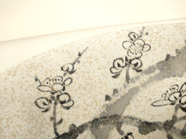 平和屋着物●塩瀬　太鼓柄袋帯　手描き　地紙花文　金彩　正絹　逸品　CABE8558hy