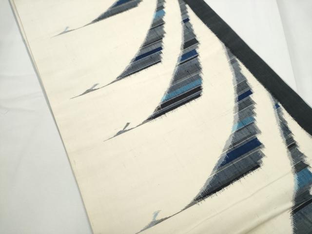 平和屋着物●紬屋吉平　全通柄袋帯　紬地　飛鶴文　正絹　逸品　CABE8559hy