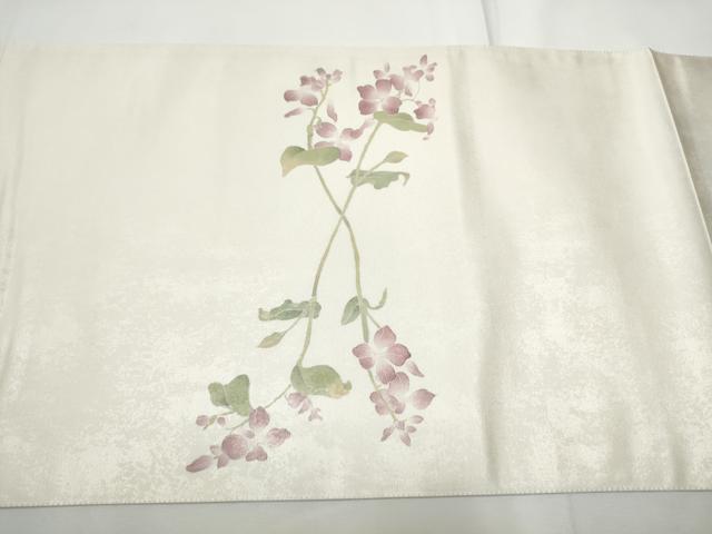 平和屋着物●太鼓柄袋帯　作家物　枝花文　引箔　正絹　逸品　CABE8565hy