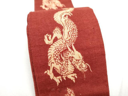 平和屋着物●男性　両面　角帯　龍　綿　逸品　CABE8576hy