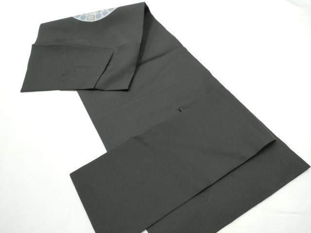 平和屋着物●塩瀬　つけ帯　型染め　狩猟丸文　黒地　正絹　逸品　CABE8587hy