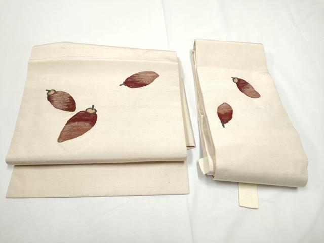 平和屋着物●つけ帯　紬地　成物　正絹　逸品　CABE8588hy