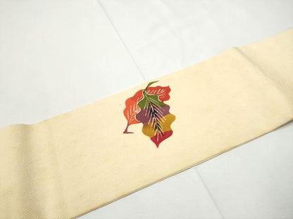 平和屋着物●つけ帯　型染め　成物　鬼しぼ縮緬　正絹　逸品　CABE8595hy
