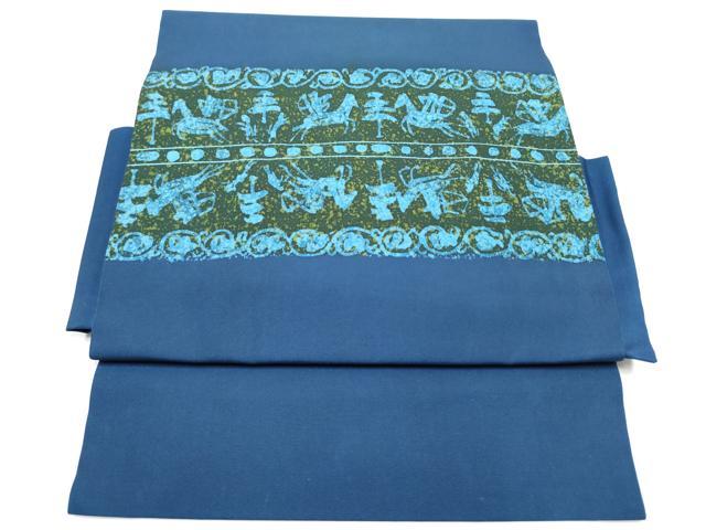 平和屋着物●塩瀬　つけ帯　ろうけつ染　狩猟文　正絹　逸品　CABE8596hy