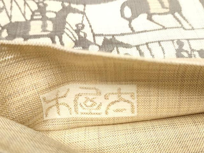 平和屋着物●名門木屋太　今河織物　つけ帯　狩猟文　正絹　逸品　CABE8597hy