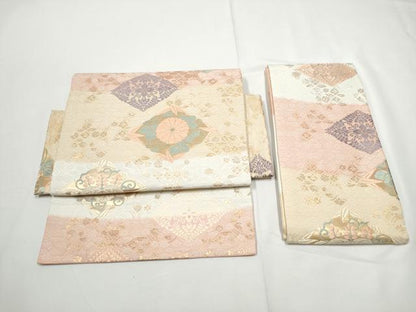 平和屋着物●つけ帯　唐織　菱花唐草文　金糸　正絹　逸品　CABE8599hy