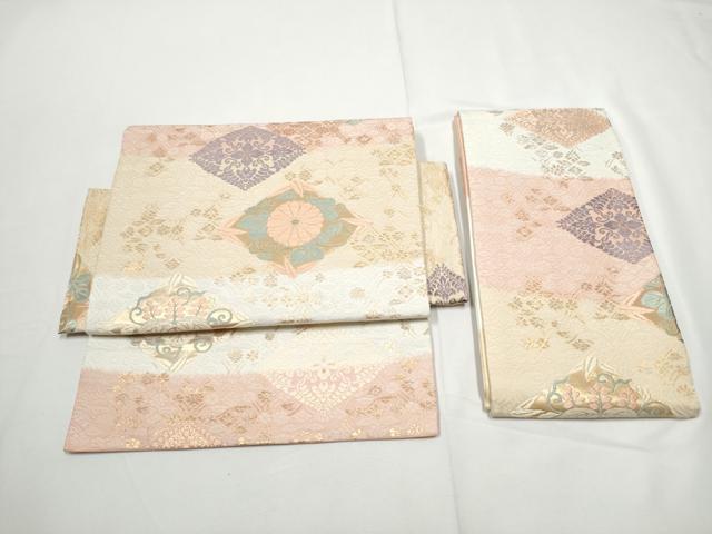 平和屋着物●つけ帯　唐織　菱花唐草文　金糸　正絹　逸品　CABE8599hy