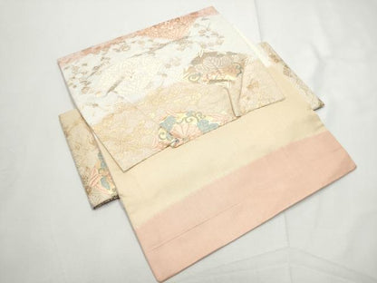 平和屋着物●つけ帯　唐織　菱花唐草文　金糸　正絹　逸品　CABE8599hy