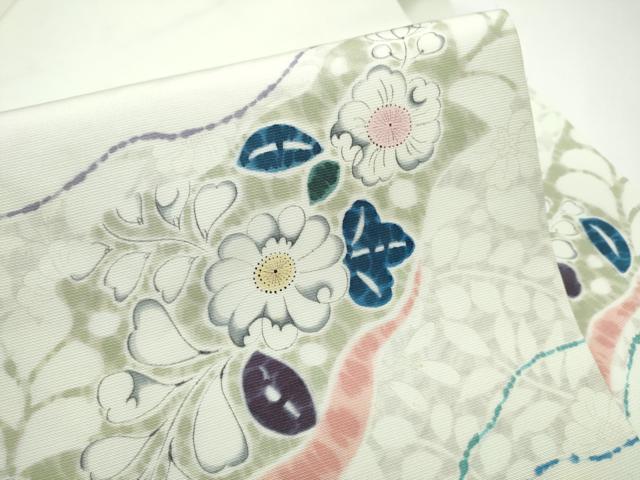 平和屋着物●塩瀬　九寸名古屋帯　作家物　辻が花　正絹　逸品　CABE8620hy 平和屋着物○塩瀬 九寸名古屋帯 作家物 辻が花 正絹 逸品 CABE8620hyの