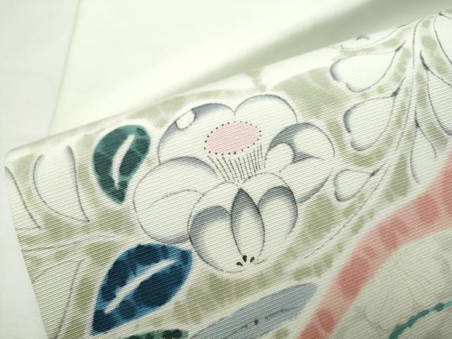 平和屋着物●塩瀬　九寸名古屋帯　作家物　辻が花　正絹　逸品　CABE8620hy