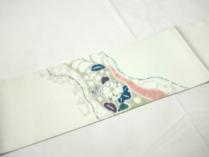平和屋着物●塩瀬　九寸名古屋帯　作家物　辻が花　正絹　逸品　CABE8620hy