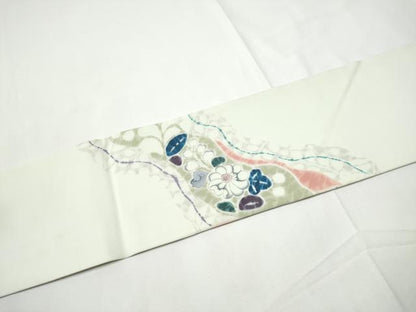 平和屋着物●塩瀬　九寸名古屋帯　作家物　辻が花　正絹　逸品　CABE8620hy