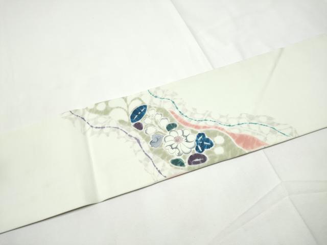 平和屋着物●塩瀬　九寸名古屋帯　作家物　辻が花　正絹　逸品　CABE8620hy