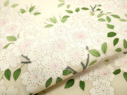 平和屋着物●九寸名古屋帯　枝桜文　金通し地　正絹　逸品　CABE8624hy