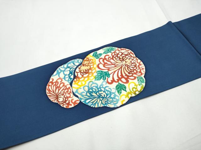 平和屋着物●塩瀬　九寸名古屋帯　型染め　乱菊　金銀彩　正絹　逸品　CABE8626hy