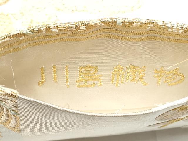 平和屋着物●西陣　川島織物　丸帯　短冊地紙草花文　金糸　正絹　逸品　CABE8687hy