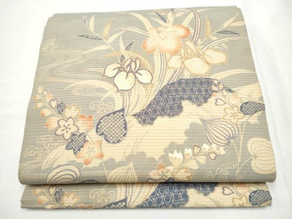 平和屋着物●アンティーク　大正ロマン　全通柄　京袋帯　駒刺繍　引き抜き帯　正絹　逸品　CABE8688hy
