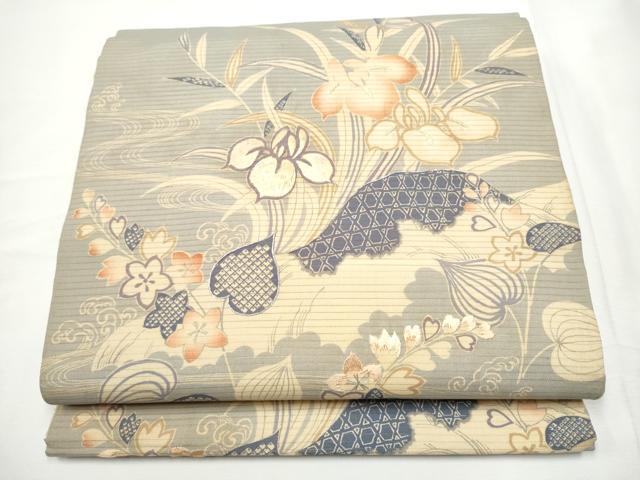 平和屋着物●アンティーク　大正ロマン　全通柄　京袋帯　駒刺繍　引き抜き帯　正絹　逸品　CABE8688hy