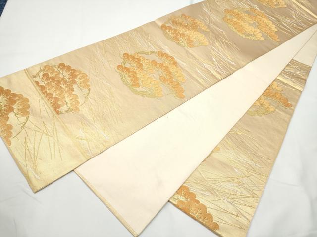 平和屋着物●西陣　川島織物　六通柄　本袋帯　松　金銀糸　正絹　逸品　CABE8689hy