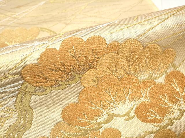 平和屋着物●西陣　川島織物　六通柄　本袋帯　松　金銀糸　正絹　逸品　CABE8689hy