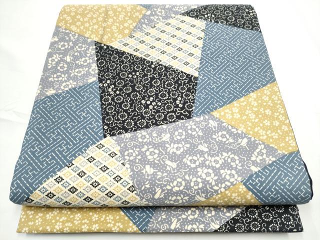 平和屋着物●本場大島紬　両面　全通柄袋帯　切嵌吉祥花文　正絹　逸品　CABE8709hy
