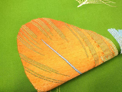 平和屋着物●龍村平蔵製　六通柄　本袋帯　玉の彩羽錦　金糸　正絹　逸品　CABE8714hy