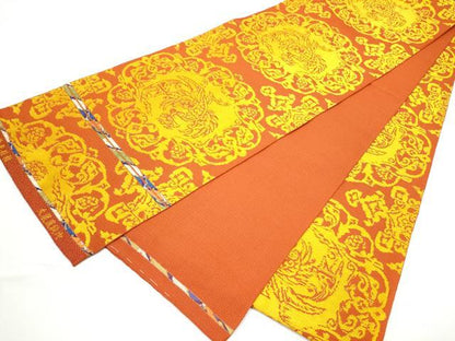 平和屋着物●龍村平蔵製　全通柄　本袋帯　御軾鳳凰文錦　正絹　逸品　CABE8716hy