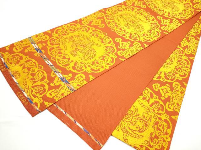 平和屋着物●龍村平蔵製　全通柄　本袋帯　御軾鳳凰文錦　正絹　逸品　CABE8716hy