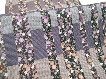 平和屋着物●両面　六通柄袋帯　モール織　横段舞花びら　金銀糸　正絹　逸品　CABE8717hy