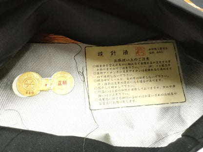 平和屋着物●西陣の名門　加納幸謹製　六通柄袋帯　幾何学文様　黒地　金銀糸　上代40万　証紙付き　正絹　逸品　CABE8720hy