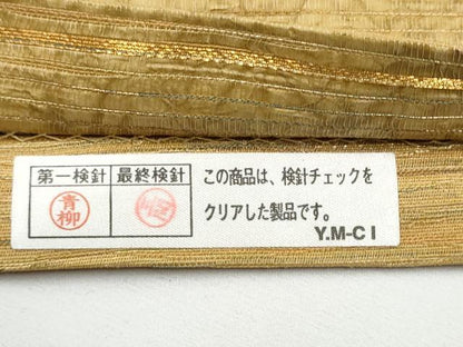 平和屋着物●六通柄袋帯　霞文　金糸　正絹　逸品　CABE8723hy