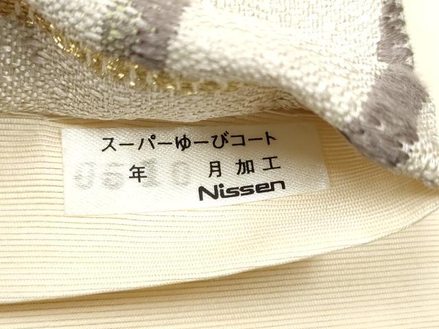 平和屋着物●六通柄袋帯　モール織　立涌文様　金銀糸　正絹　逸品　CABE8732hy
