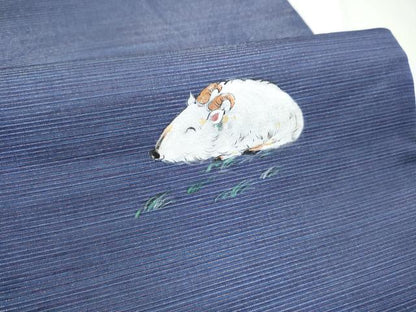 平和屋着物●両面　全通柄袋帯　作家物　夢黄盧染　横段文　金糸　さが美扱い　正絹　逸品　CABE8754hy