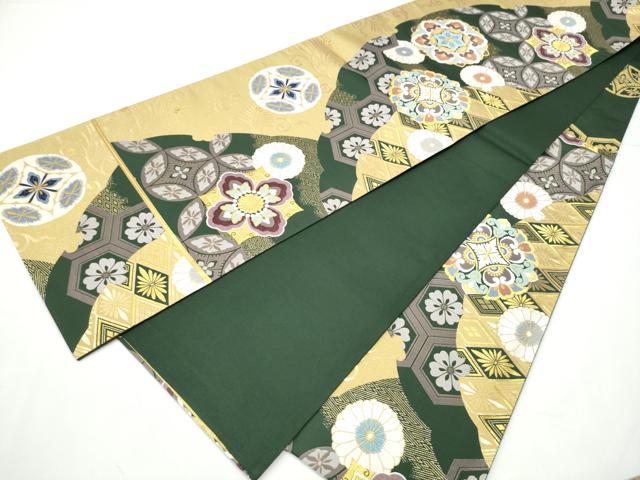 平和屋着物●六通柄袋帯　大雪輪取華文　金糸　正絹　逸品　CABE8757hy